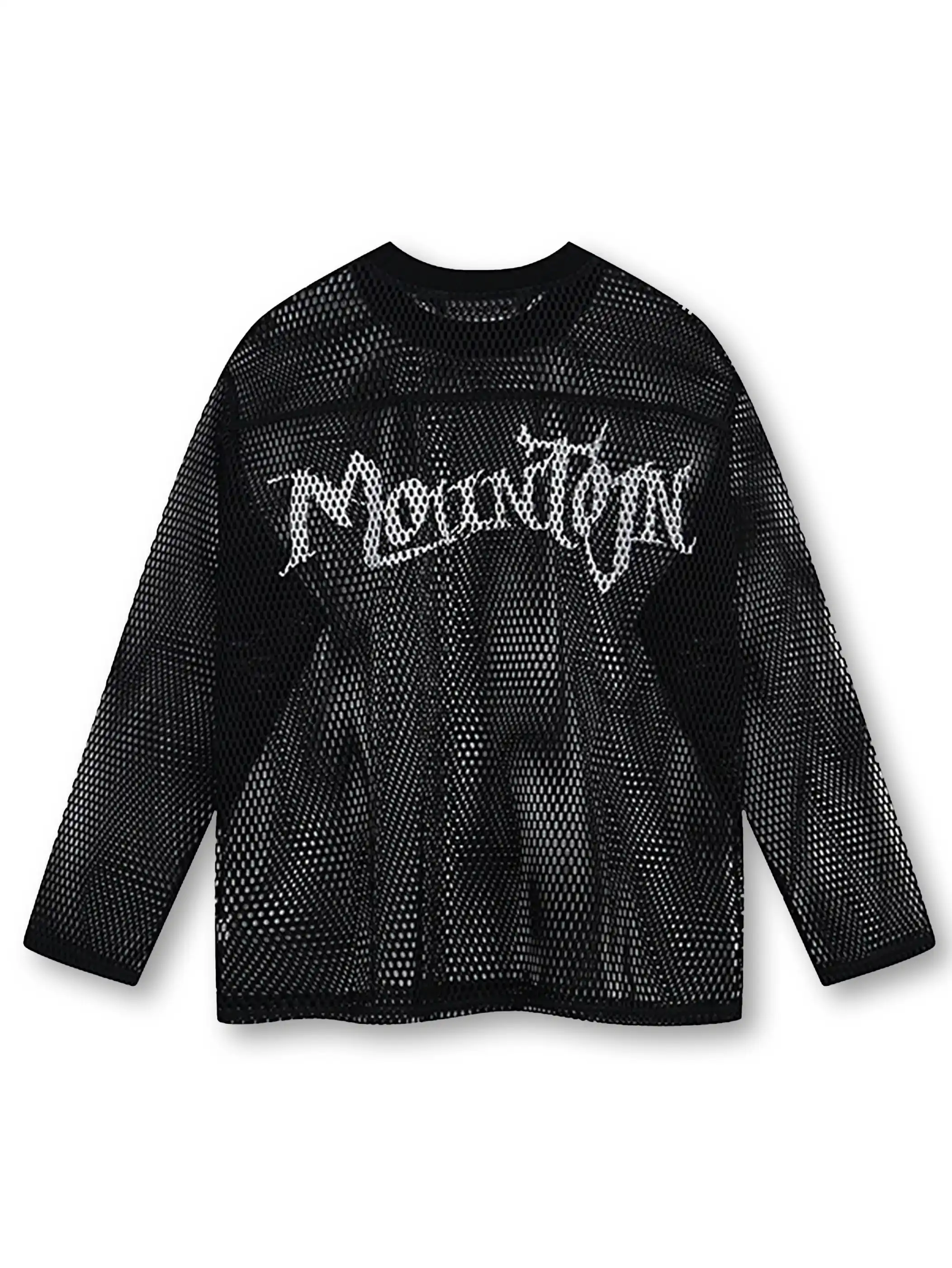 Bold Graphic Mesh Long-Sleeve Top-S906 - Image 5