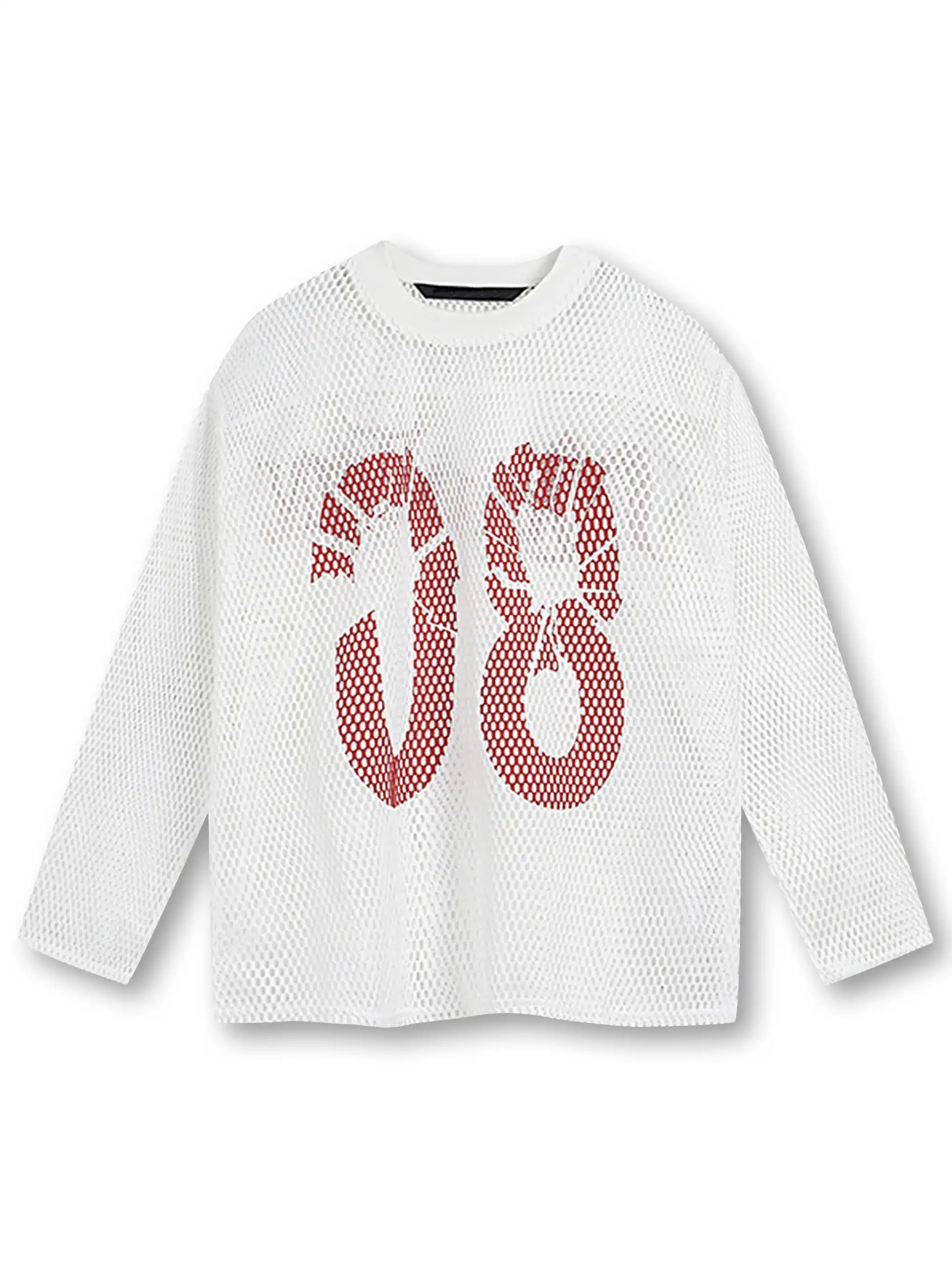 Bold Graphic Mesh Long-Sleeve Top-S906 - Image 6
