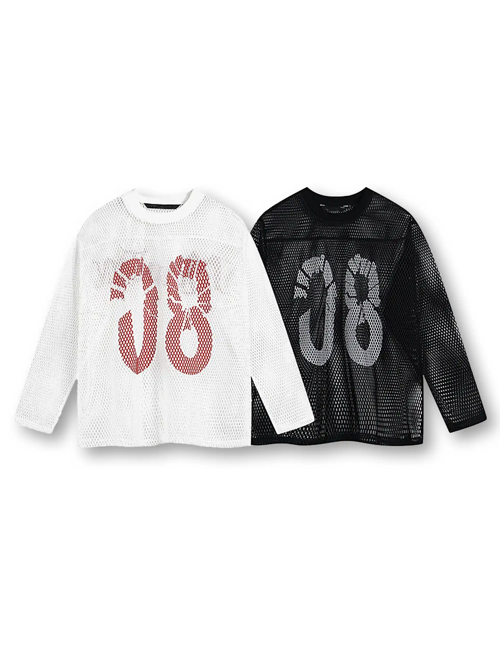 Bold Graphic Mesh Long-Sleeve Top-S906 - Image 8