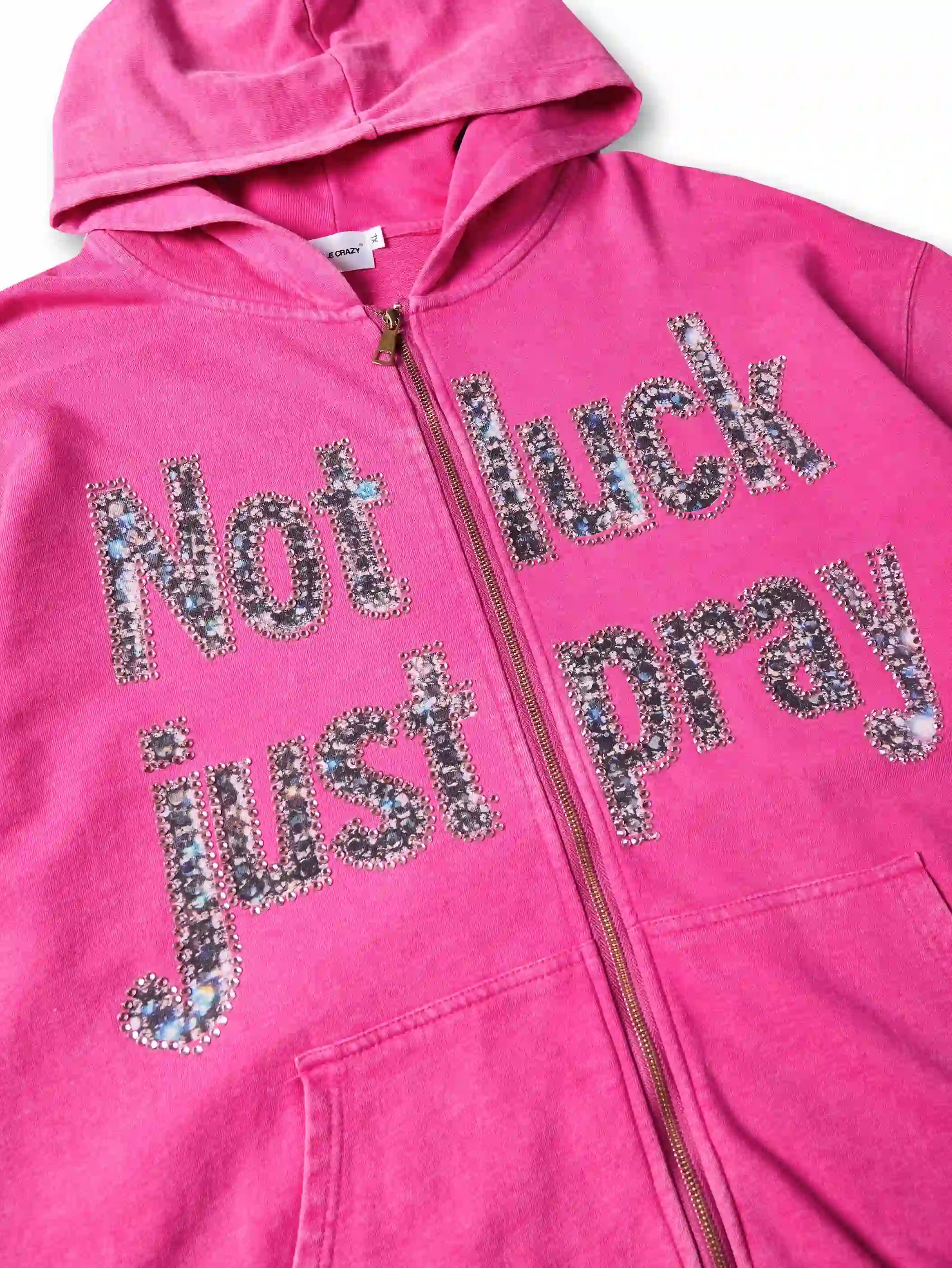 Diamond Graffiti No Luck Just Pray Hoodie-069L - Image 11
