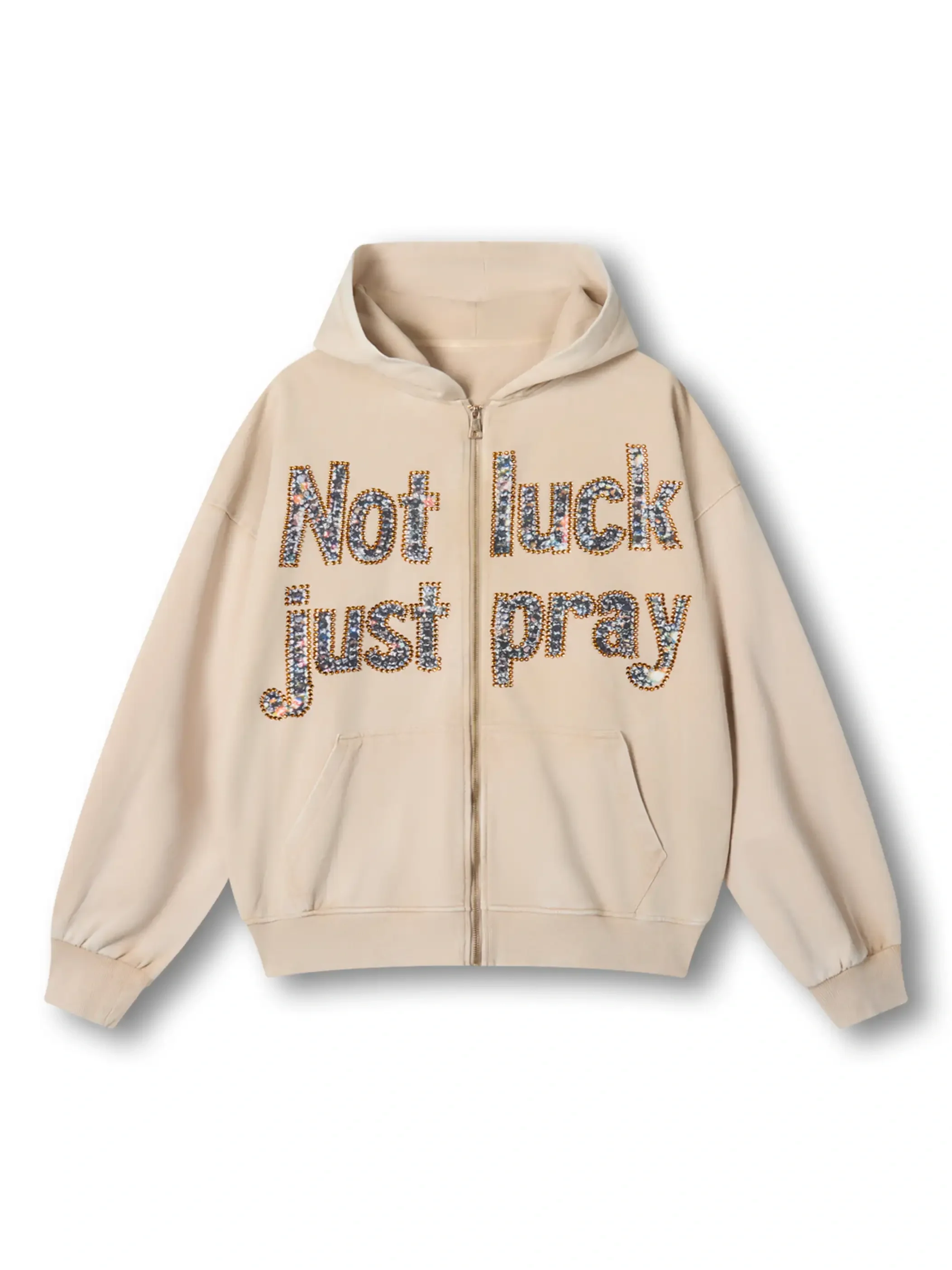 Diamond Graffiti No Luck Just Pray Hoodie-069L - Image 15