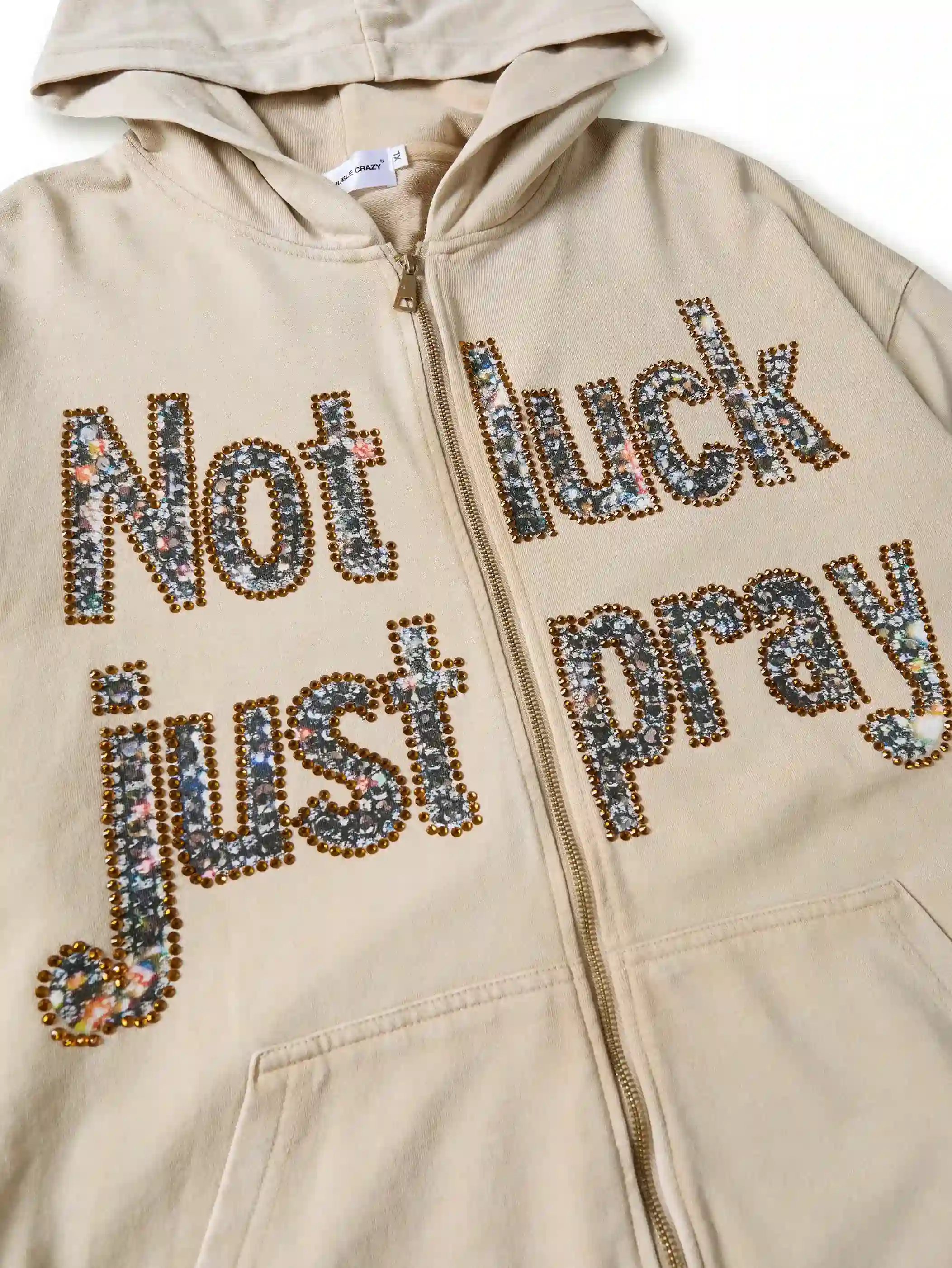 Diamond Graffiti No Luck Just Pray Hoodie-069L - Image 16