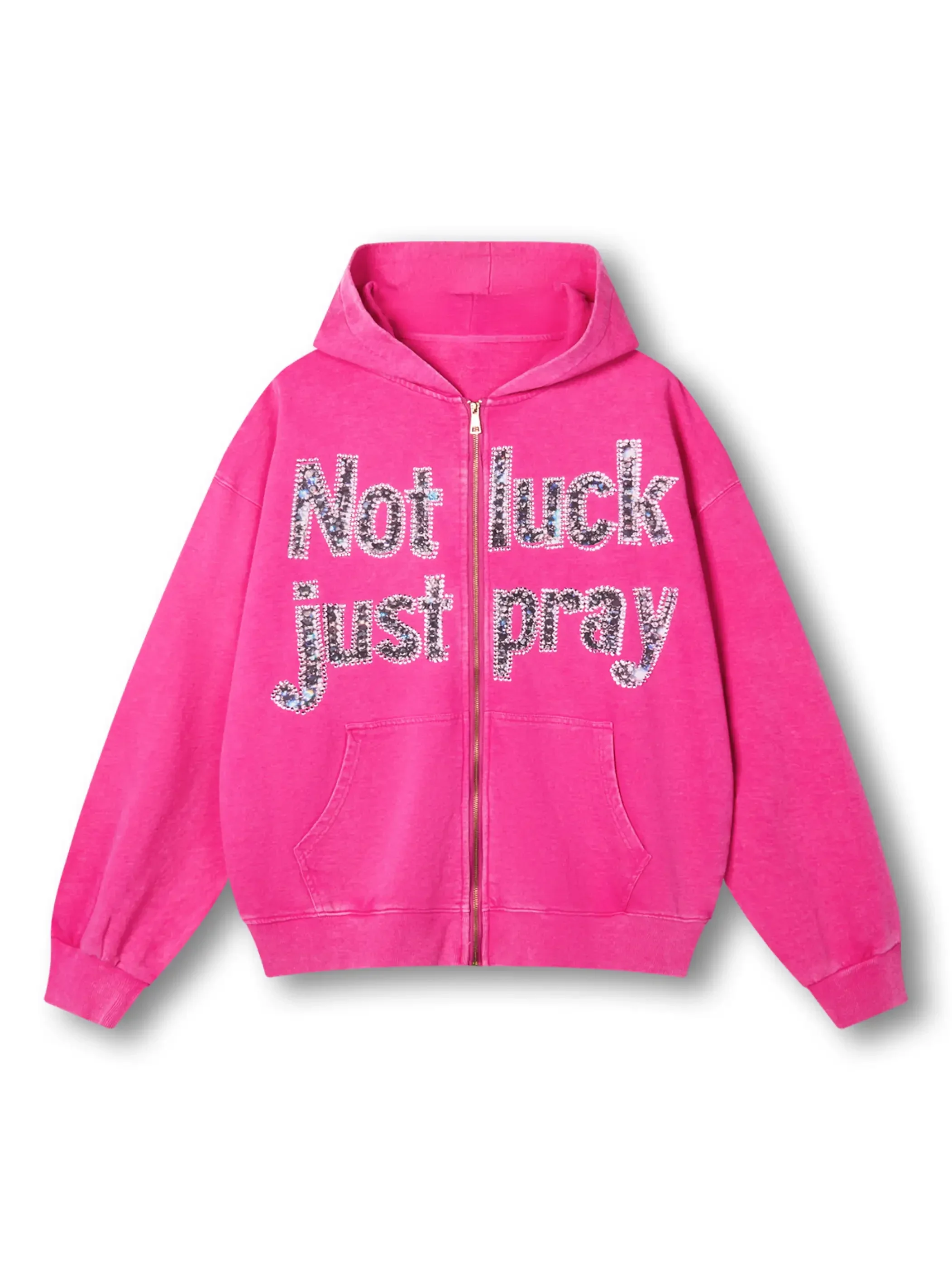Diamond Graffiti No Luck Just Pray Hoodie-069L - Image 8