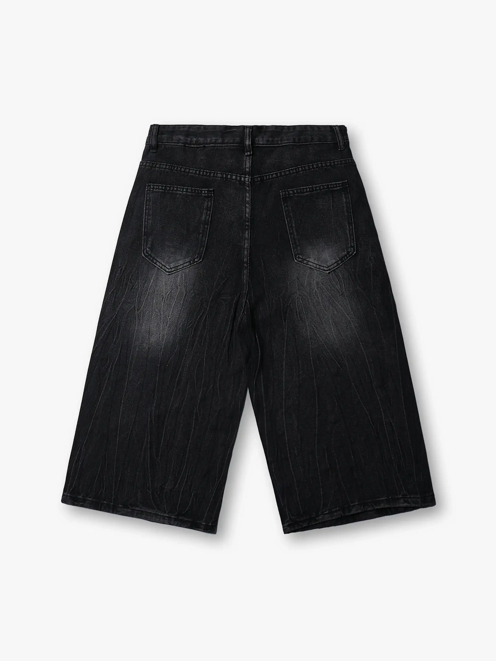 Double Crazy Flames Denim Shorts-199 - Image 5