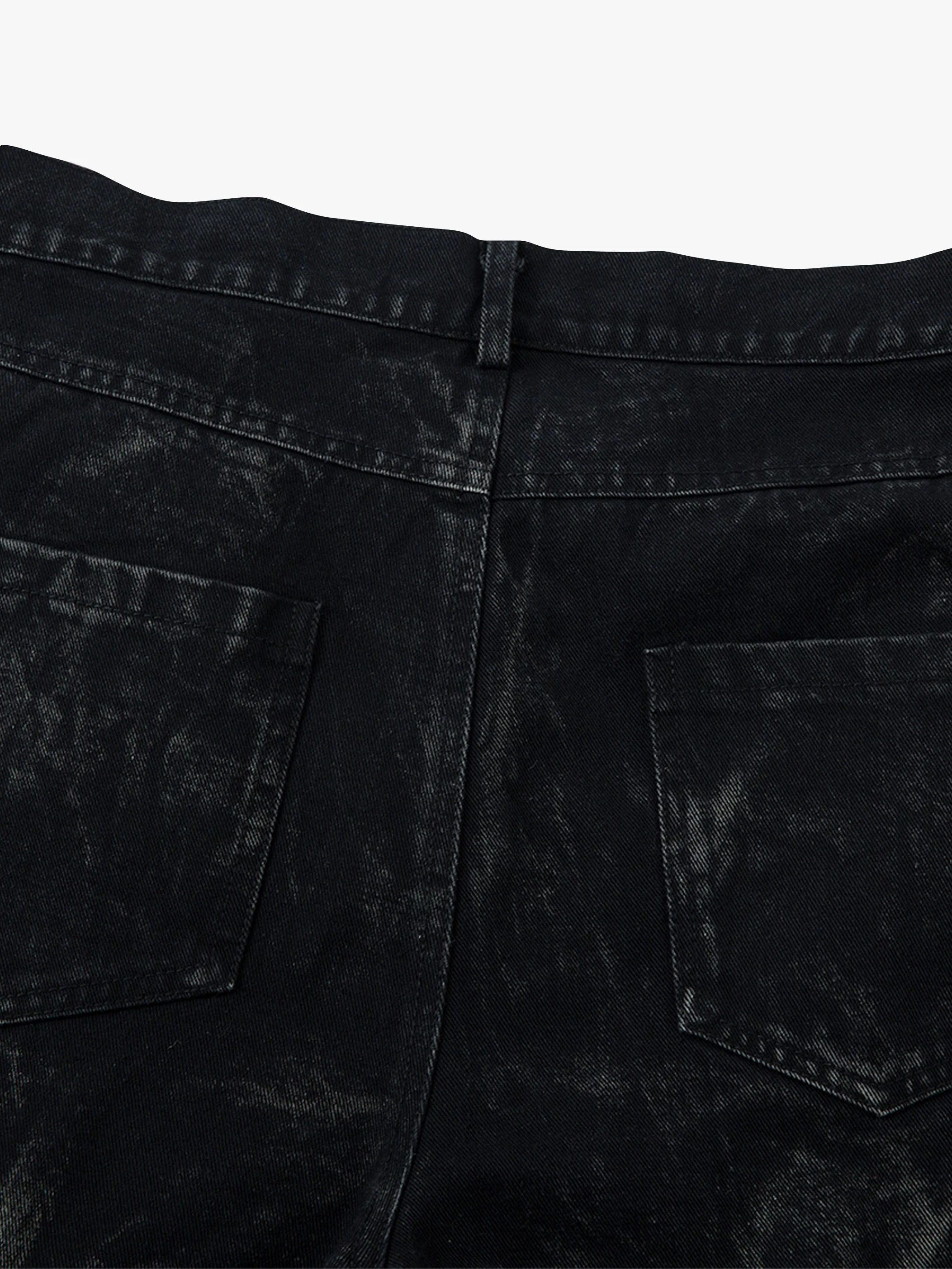 High-Waisted Quilted Denim Pants-S928 - Image 4