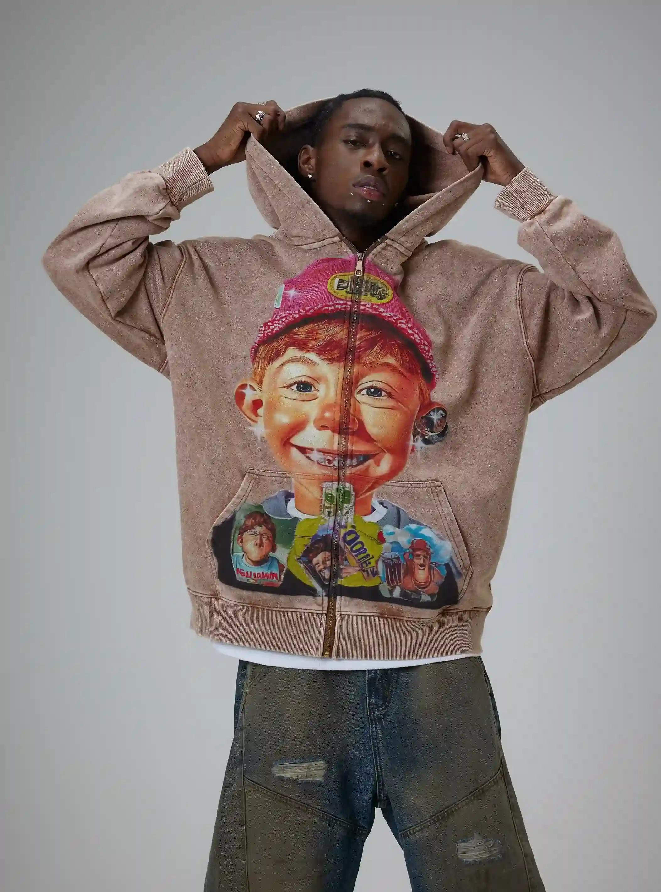 Retro Cartoon Boy Hoodie-066 - Image 4