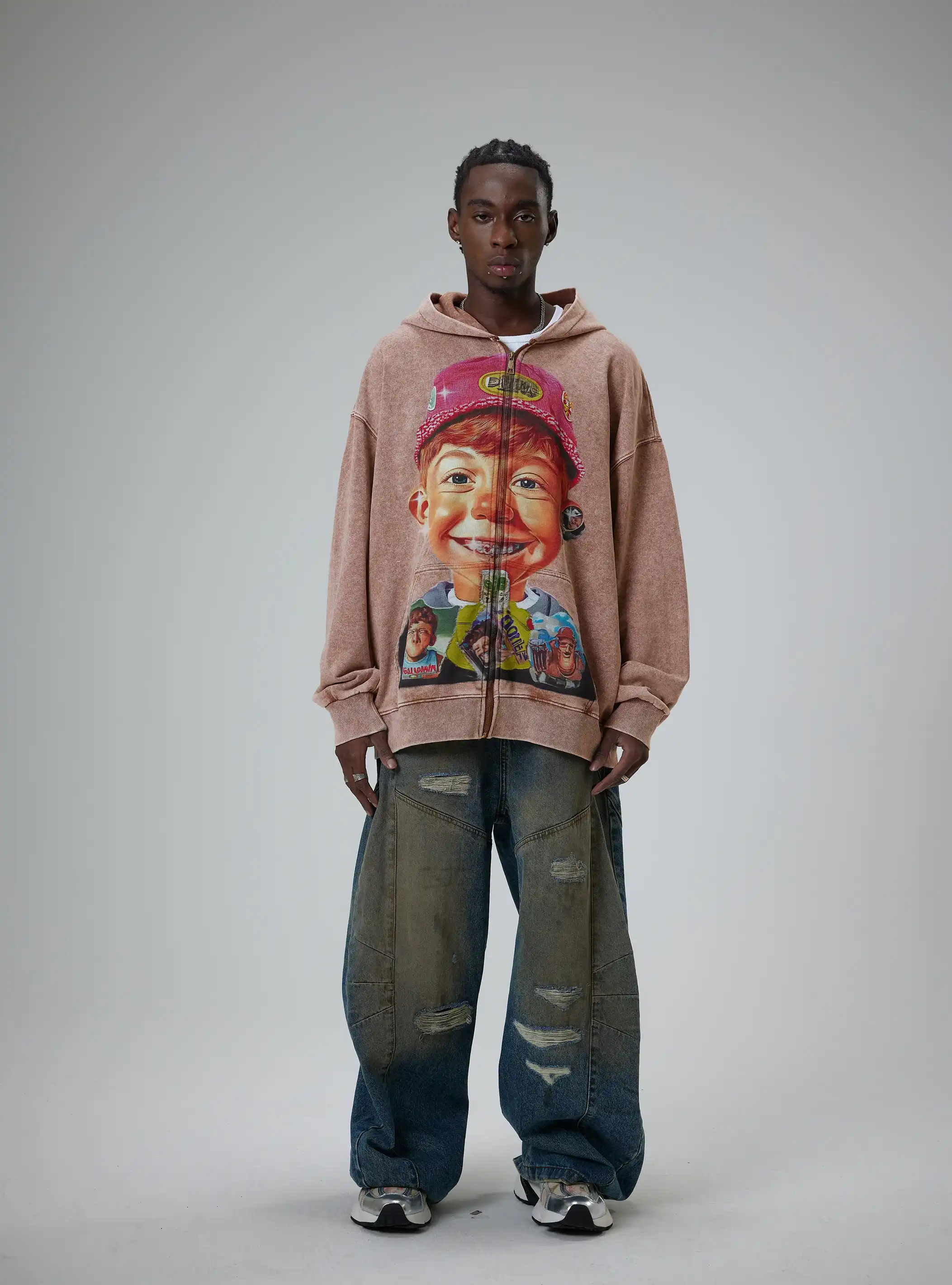 Retro Cartoon Boy Hoodie-066 - Image 5