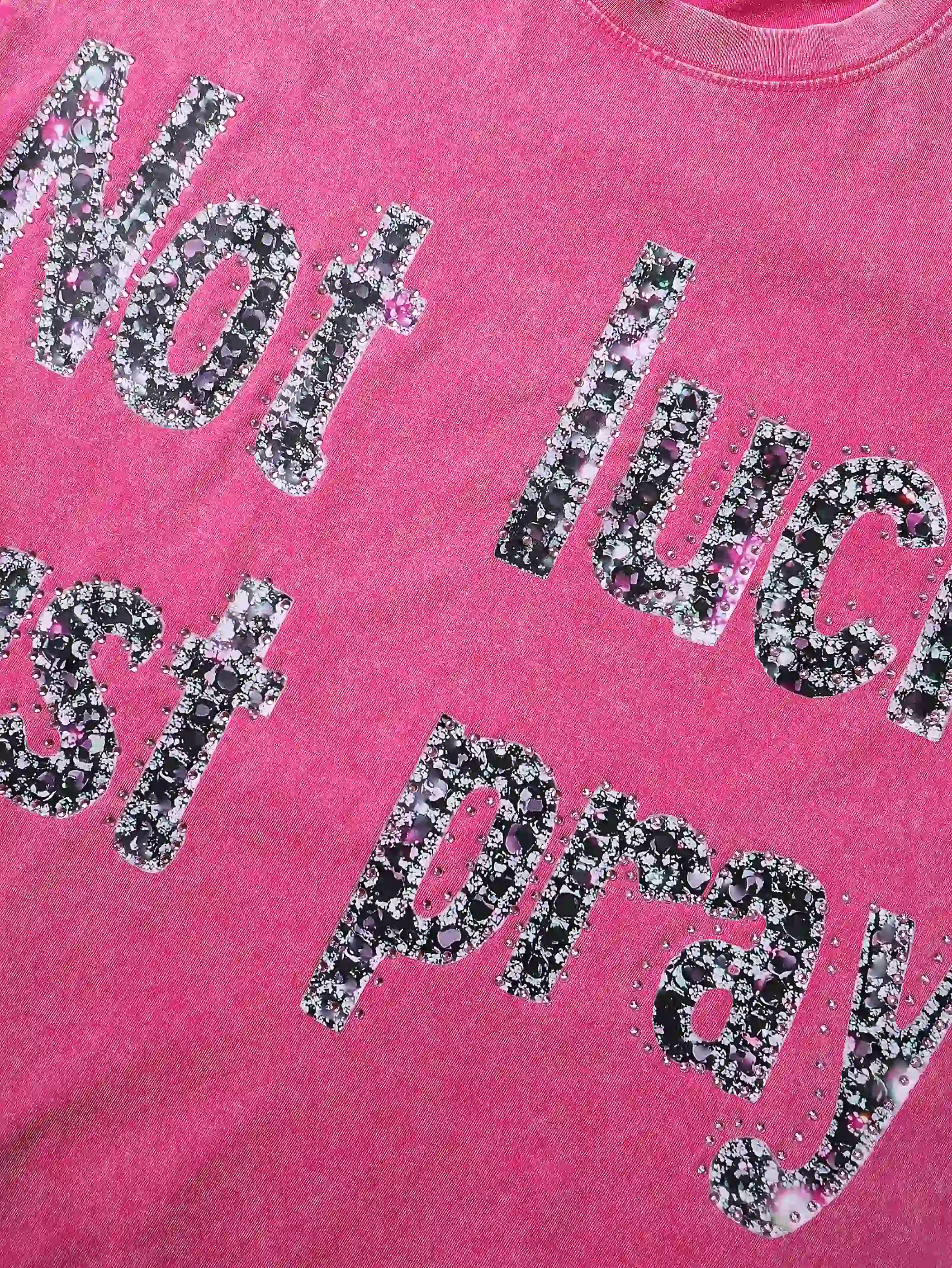 Shining Diamond Graffiti Print T-shirt-069T - Image 11