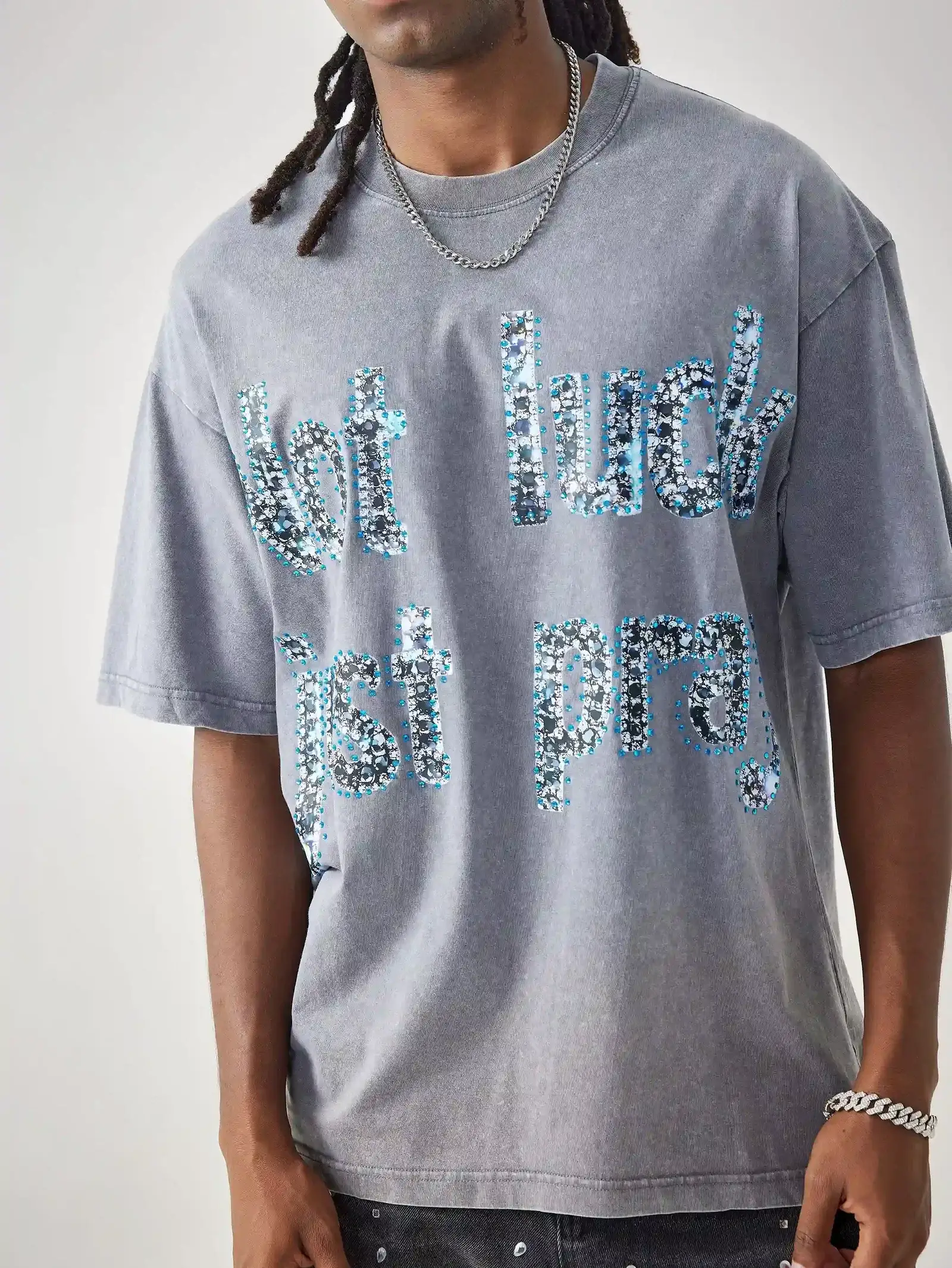 Shining Diamond Graffiti Print T-shirt-069T - Image 3