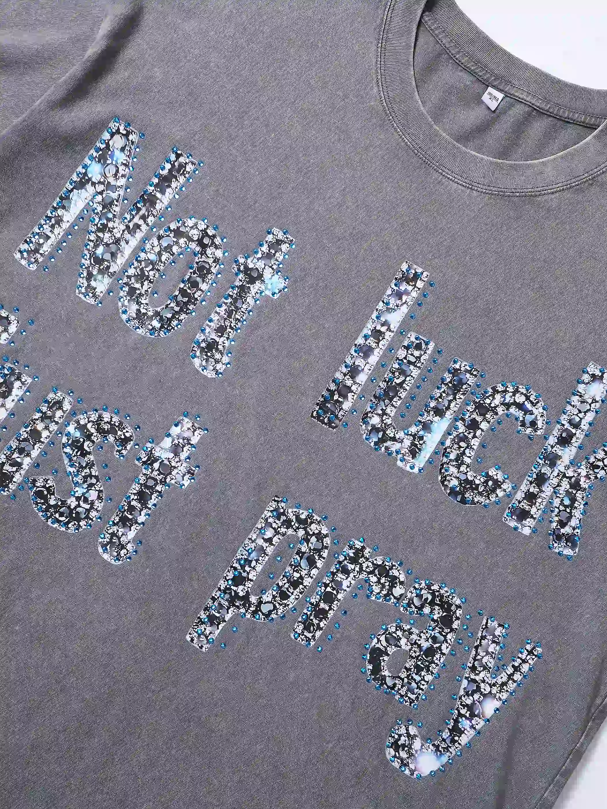 Shining Diamond Graffiti Print T-shirt-069T - Image 5