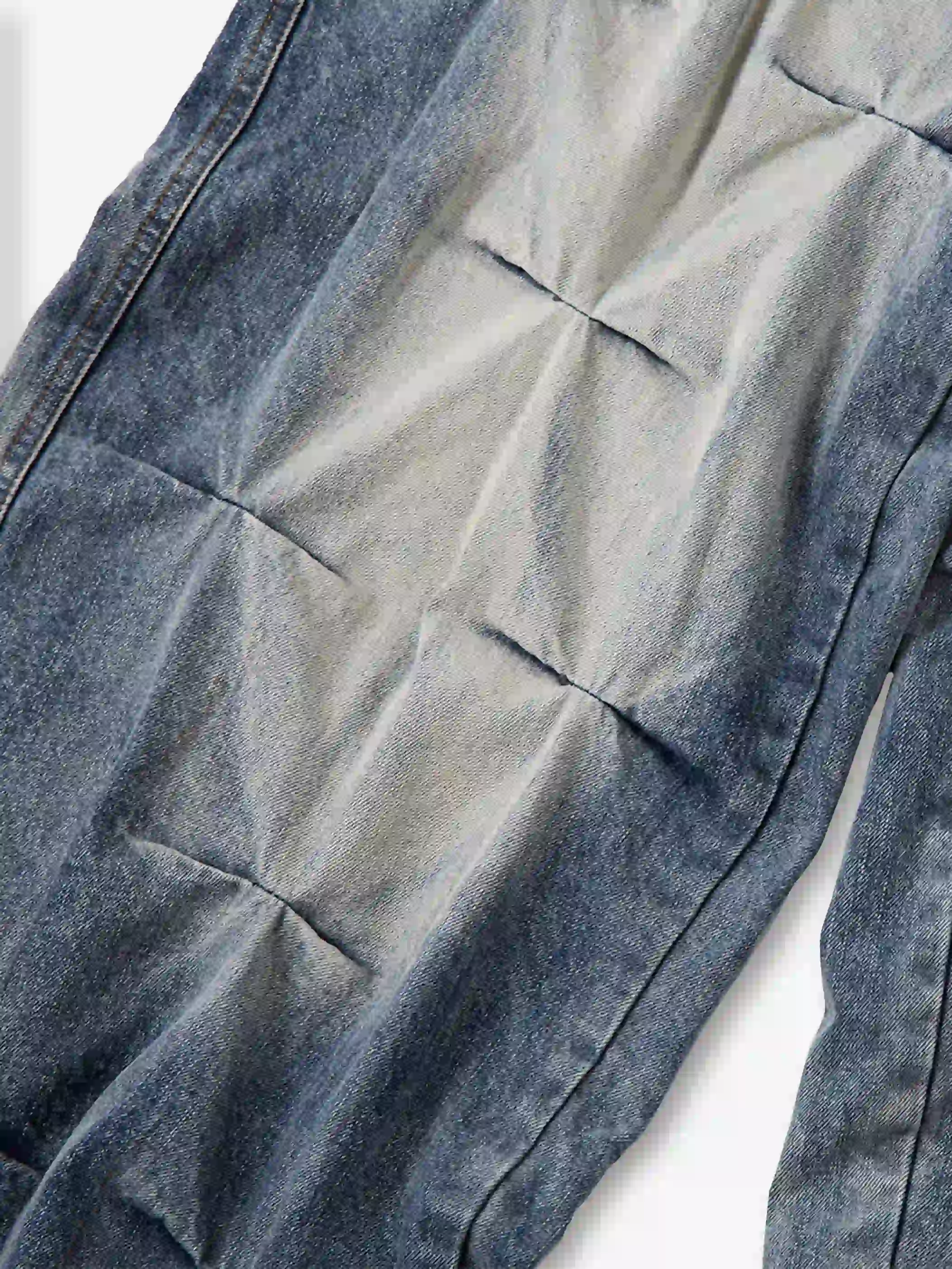 Streetwear Baggy 3D Pleated Denim Pants-S1029 - Image 4