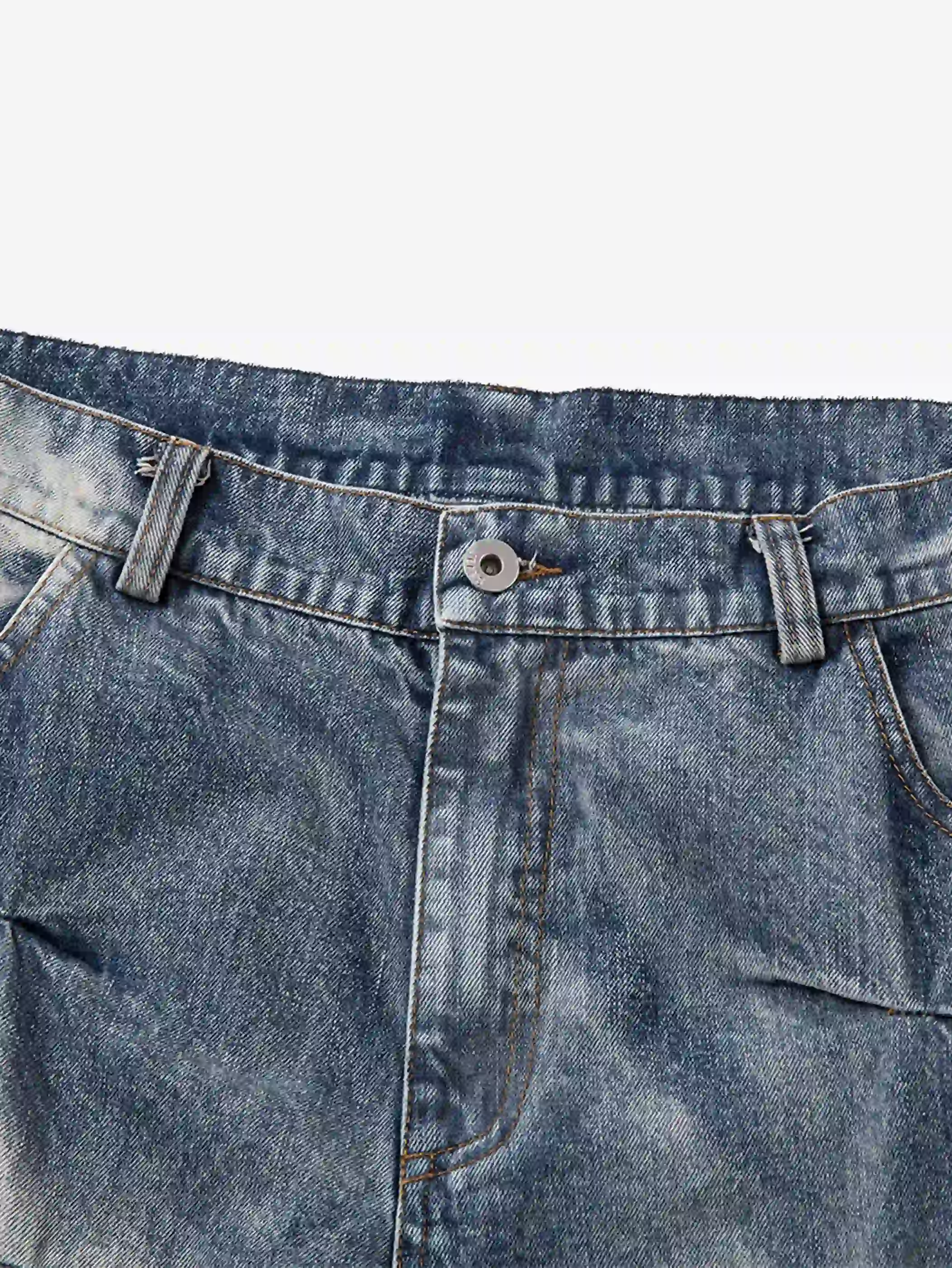 Streetwear Baggy 3D Pleated Denim Pants-S1029 - Image 5