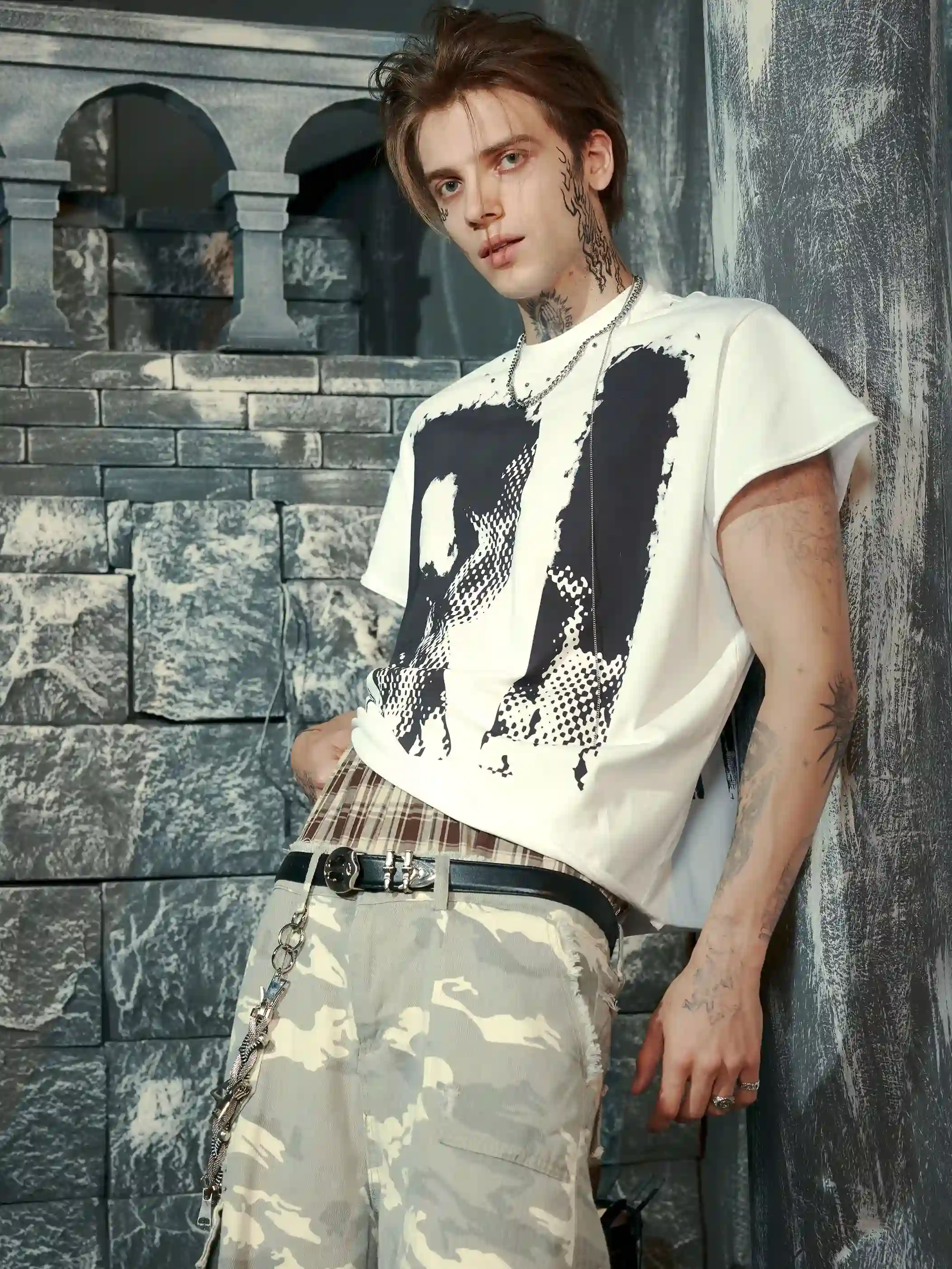 Streetwear Wide Leg Camo Cargo Shorts-S1037 - Image 3