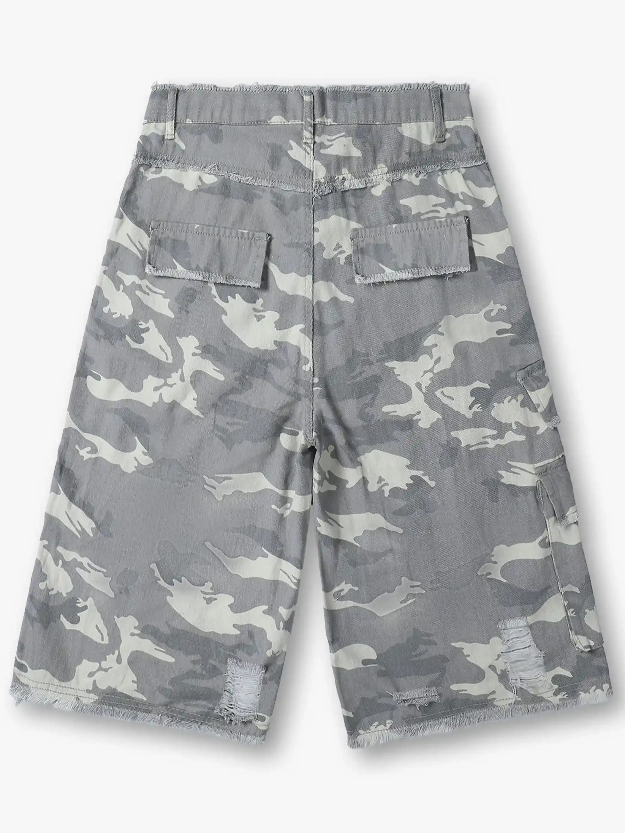 Streetwear Wide Leg Camo Cargo Shorts-S1037 - Image 4